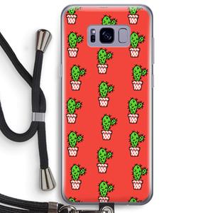 CaseCompany Mini cactus: Samsung Galaxy S8 Plus Transparant Hoesje met koord
