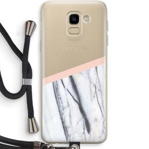 CaseCompany A touch of peach: Samsung Galaxy J6 (2018) Transparant Hoesje met koord