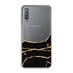 CaseCompany Gouden marmer: Samsung Galaxy A7 (2018) Transparant Hoesje
