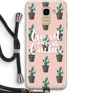 CaseCompany Cactus quote: Samsung Galaxy J6 (2018) Transparant Hoesje met koord