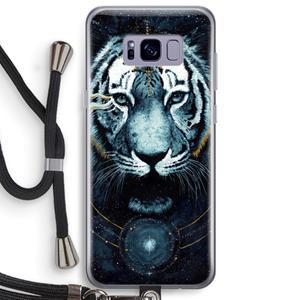 CaseCompany Darkness Tiger: Samsung Galaxy S8 Plus Transparant Hoesje met koord