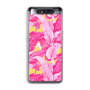 CaseCompany Pink Banana: Samsung Galaxy A80 Transparant Hoesje