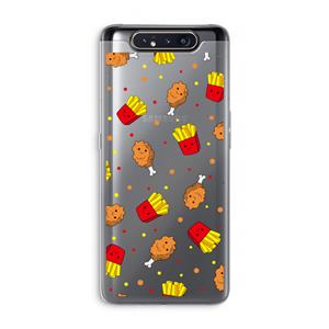CaseCompany Chicken 'n Fries: Samsung Galaxy A80 Transparant Hoesje
