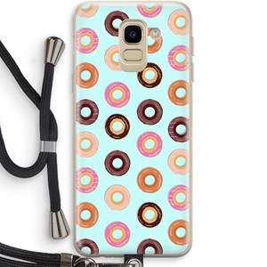 CaseCompany Donuts: Samsung Galaxy J6 (2018) Transparant Hoesje met koord