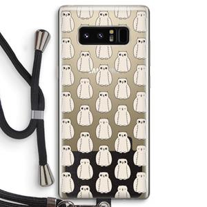 CaseCompany Uilen: Samsung Galaxy Note 8 Transparant Hoesje met koord