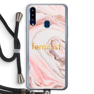CaseCompany Feminist: Samsung Galaxy A20s Transparant Hoesje met koord