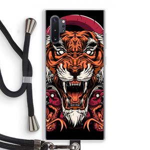 CaseCompany Tiger and Rattlesnakes: Samsung Galaxy Note 10 Plus Transparant Hoesje met koord