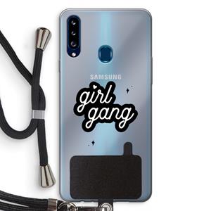 CaseCompany Girl Gang: Samsung Galaxy A20s Transparant Hoesje met koord