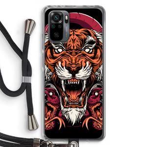 CaseCompany Tiger and Rattlesnakes: Xiaomi Redmi Note 10 Pro Transparant Hoesje met koord
