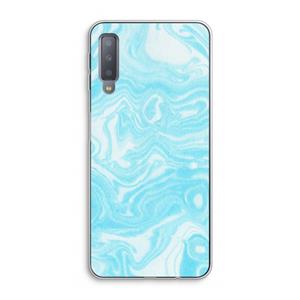 CaseCompany Waterverf blauw: Samsung Galaxy A7 (2018) Transparant Hoesje