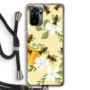 CaseCompany No flowers without bees: Xiaomi Redmi Note 10 Pro Transparant Hoesje met koord