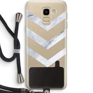CaseCompany Marmeren pijlen: Samsung Galaxy J6 (2018) Transparant Hoesje met koord
