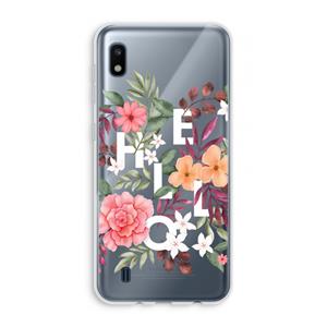 CaseCompany Hello in flowers: Samsung Galaxy A10 Transparant Hoesje