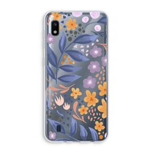 CaseCompany Flowers with blue leaves: Samsung Galaxy A10 Transparant Hoesje