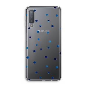CaseCompany Blauwe stippen: Samsung Galaxy A7 (2018) Transparant Hoesje