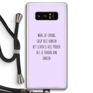 CaseCompany Sprong: Samsung Galaxy Note 8 Transparant Hoesje met koord