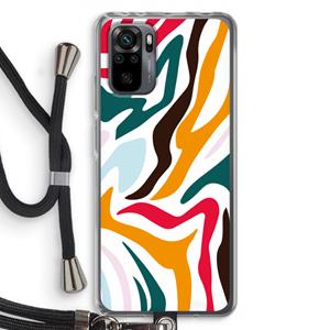 CaseCompany Colored Zebra: Xiaomi Redmi Note 10 Pro Transparant Hoesje met koord