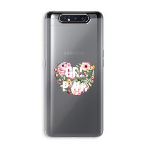 CaseCompany GRL PWR Flower: Samsung Galaxy A80 Transparant Hoesje