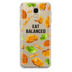 CaseCompany Eat Balanced: Samsung Galaxy J6 (2018) Transparant Hoesje