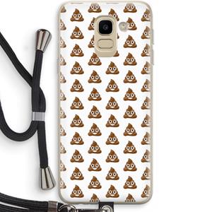 CaseCompany Poop emoji: Samsung Galaxy J6 (2018) Transparant Hoesje met koord