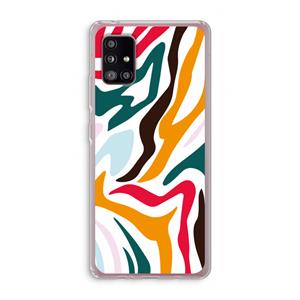 CaseCompany Colored Zebra: Samsung Galaxy A51 5G Transparant Hoesje