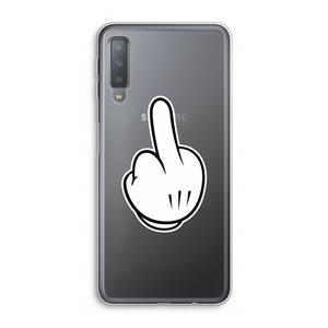 CaseCompany Middle finger white: Samsung Galaxy A7 (2018) Transparant Hoesje