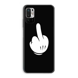 CaseCompany Middle finger black: Xiaomi Redmi Note 10 5G Transparant Hoesje