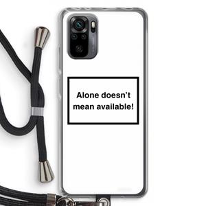 CaseCompany Alone: Xiaomi Redmi Note 10 Pro Transparant Hoesje met koord