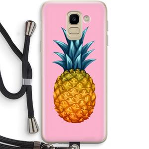 CaseCompany Grote ananas: Samsung Galaxy J6 (2018) Transparant Hoesje met koord
