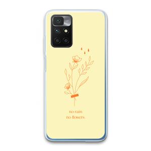 CaseCompany No rain no flowers: Xiaomi Redmi 10 Transparant Hoesje