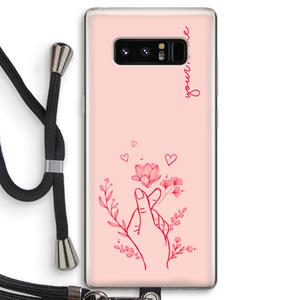 CaseCompany Giving Flowers: Samsung Galaxy Note 8 Transparant Hoesje met koord
