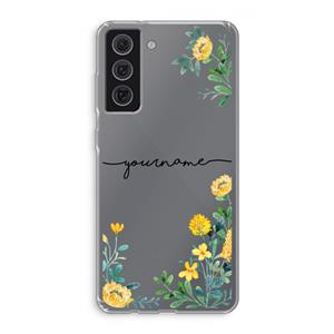CaseCompany Gele bloemen: Samsung Galaxy S21 FE Transparant Hoesje