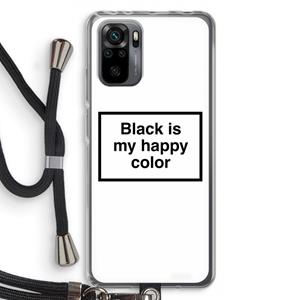 CaseCompany Black is my happy color: Xiaomi Redmi Note 10 Pro Transparant Hoesje met koord