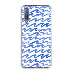 CaseCompany Blauwe golven: Samsung Galaxy A7 (2018) Transparant Hoesje