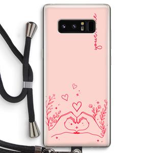 CaseCompany Love is in the air: Samsung Galaxy Note 8 Transparant Hoesje met koord