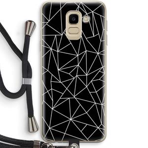 CaseCompany Geometrische lijnen wit: Samsung Galaxy J6 (2018) Transparant Hoesje met koord