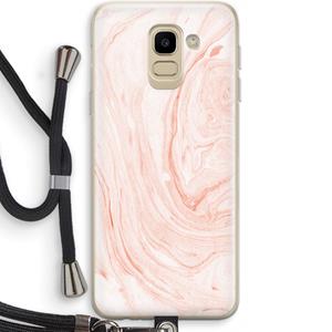 CaseCompany Peach bath: Samsung Galaxy J6 (2018) Transparant Hoesje met koord