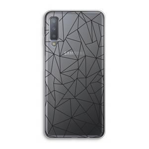 CaseCompany Geometrische lijnen zwart: Samsung Galaxy A7 (2018) Transparant Hoesje