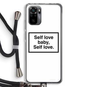 CaseCompany Self love: Xiaomi Redmi Note 10 Pro Transparant Hoesje met koord