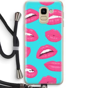CaseCompany Bite my lip: Samsung Galaxy J6 (2018) Transparant Hoesje met koord