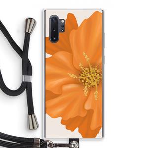 CaseCompany Orange Ellila flower: Samsung Galaxy Note 10 Plus Transparant Hoesje met koord