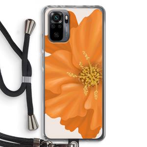 CaseCompany Orange Ellila flower: Xiaomi Redmi Note 10 Pro Transparant Hoesje met koord