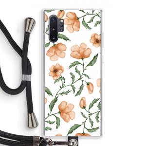 CaseCompany Peachy flowers: Samsung Galaxy Note 10 Plus Transparant Hoesje met koord