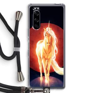 CaseCompany Last Unicorn: Sony Xperia 5 Transparant Hoesje met koord