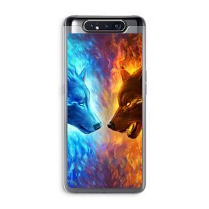 CaseCompany Fire & Ice: Samsung Galaxy A80 Transparant Hoesje