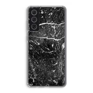 CaseCompany Zwart marmer: Samsung Galaxy S21 FE Transparant Hoesje