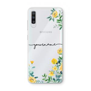 CaseCompany Gele bloemen: Samsung Galaxy A70 Transparant Hoesje