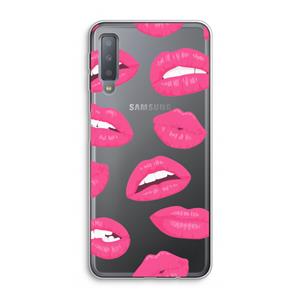 CaseCompany Bite my lip: Samsung Galaxy A7 (2018) Transparant Hoesje