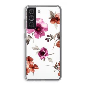 CaseCompany Geschilderde bloemen: Samsung Galaxy S21 FE Transparant Hoesje