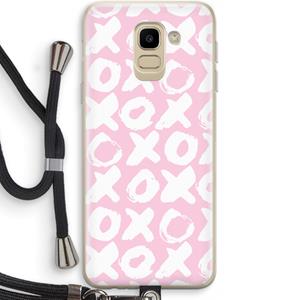 CaseCompany XOXO: Samsung Galaxy J6 (2018) Transparant Hoesje met koord